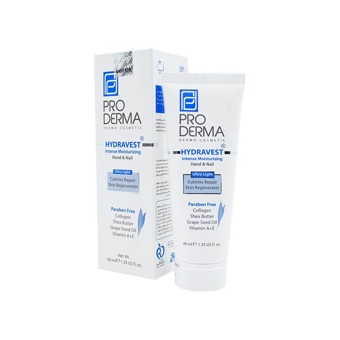 کرم مرطوب‌کننده دست و ناخن پرودرما مدل HYDRAVEST حجم 40 میلی‌لیتر